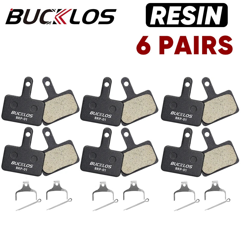BUCKLOS Resin Disc Brake Pads - Wear-Resistant Hydraulic MTB Brake Pads Compatible with Shimano B01S, B03S & B05S