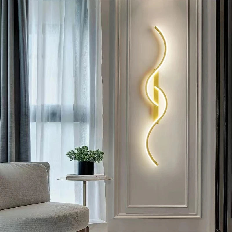 Modern LED Wall Lamp - Minimalist Long Strip Light Fixture for Bedroom Bedside & Living Room Indoor Lighting