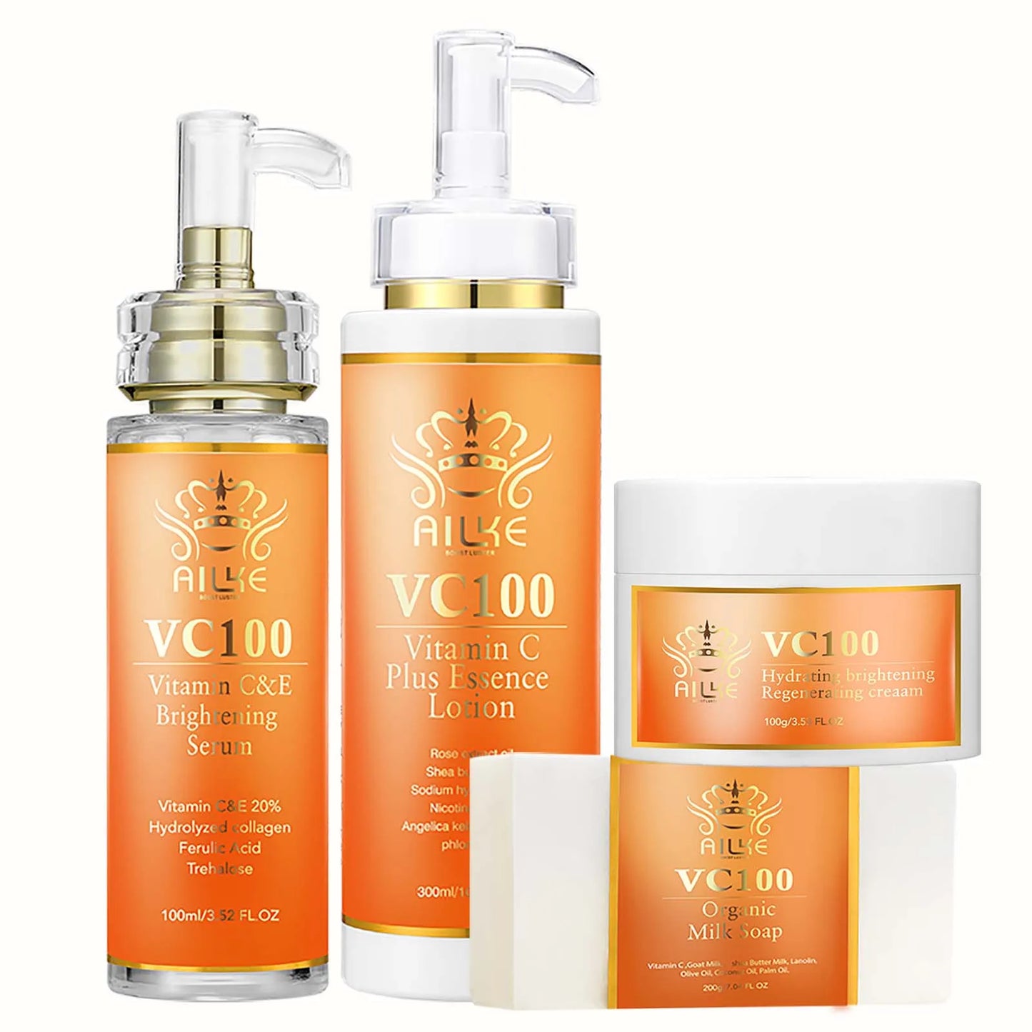 AILKE Whitening & Anti-Aging Kit – Vitamin C Moisturizing Skincare Set
