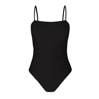 CUPSHE Leaf Print Square Neck One-Piece Swimsuit for Women – Sexy Backless Shirred Monokini Swimwear 2023 Beach Bathing Suit