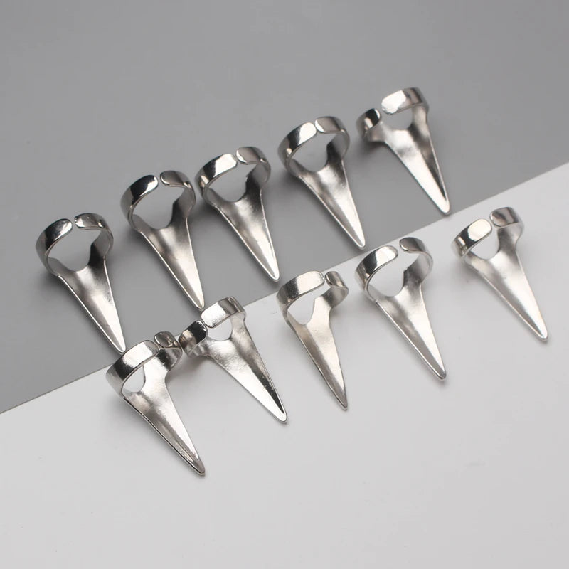 10pcs Retro Punk Gothic Claw Rings – Adjustable Talon Finger Spike Jewelry for Rock, Party, and Cosplay Gift