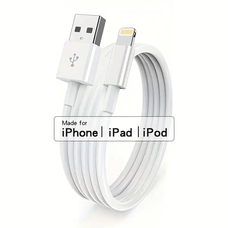 2-Pack MFi Certified CarPlay Lightning Cable - USB-A Fast Charging & Data Transfer Cord for iPhone 14/13/12/11