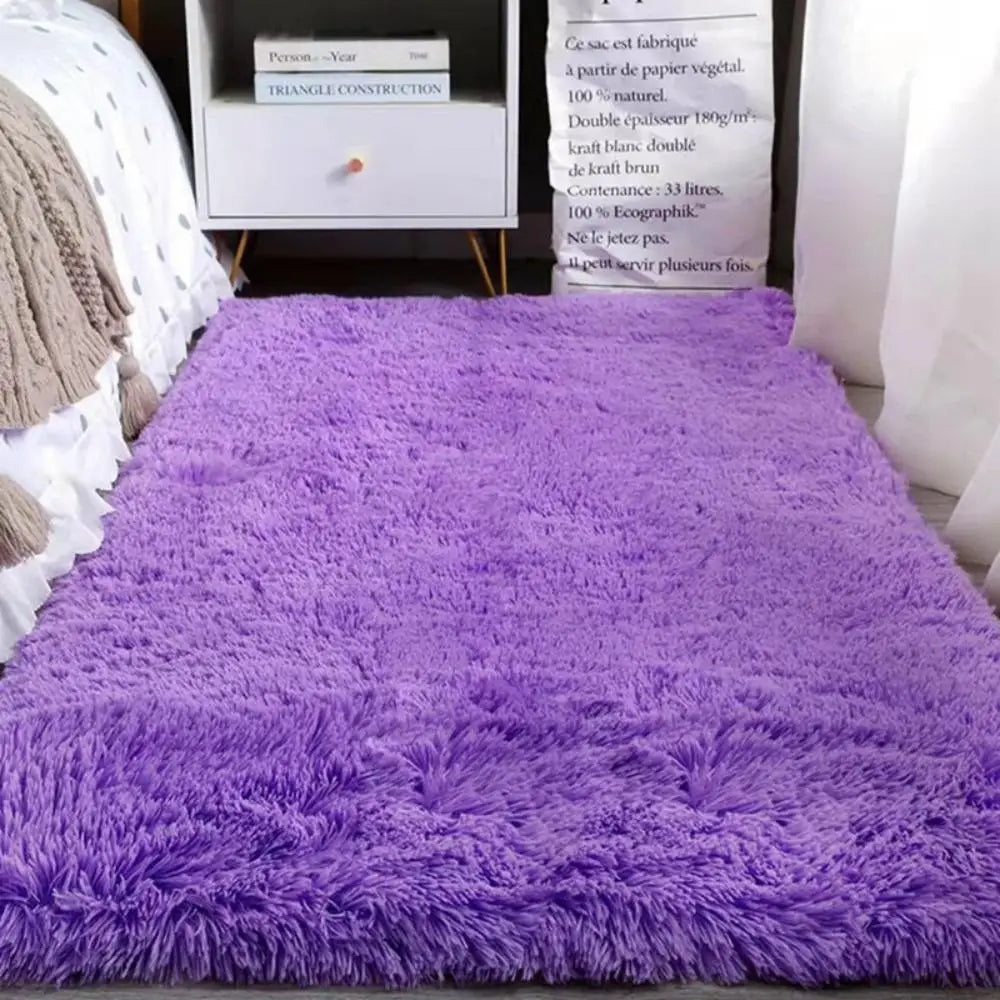 VIKAMA Tie-Dye Plush Carpet – Soft Fluffy Non-Slip Rug for Living Room, Kids’ Room & Baby Crawling Mat