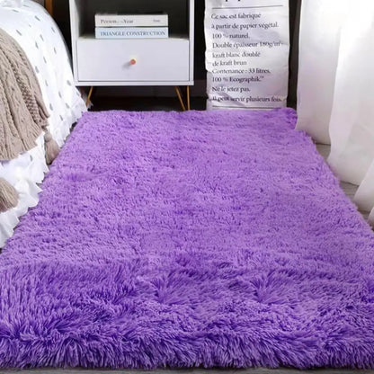 VIKAMA Tie-Dye Plush Carpet – Soft Fluffy Non-Slip Rug for Living Room, Kids’ Room & Baby Crawling Mat