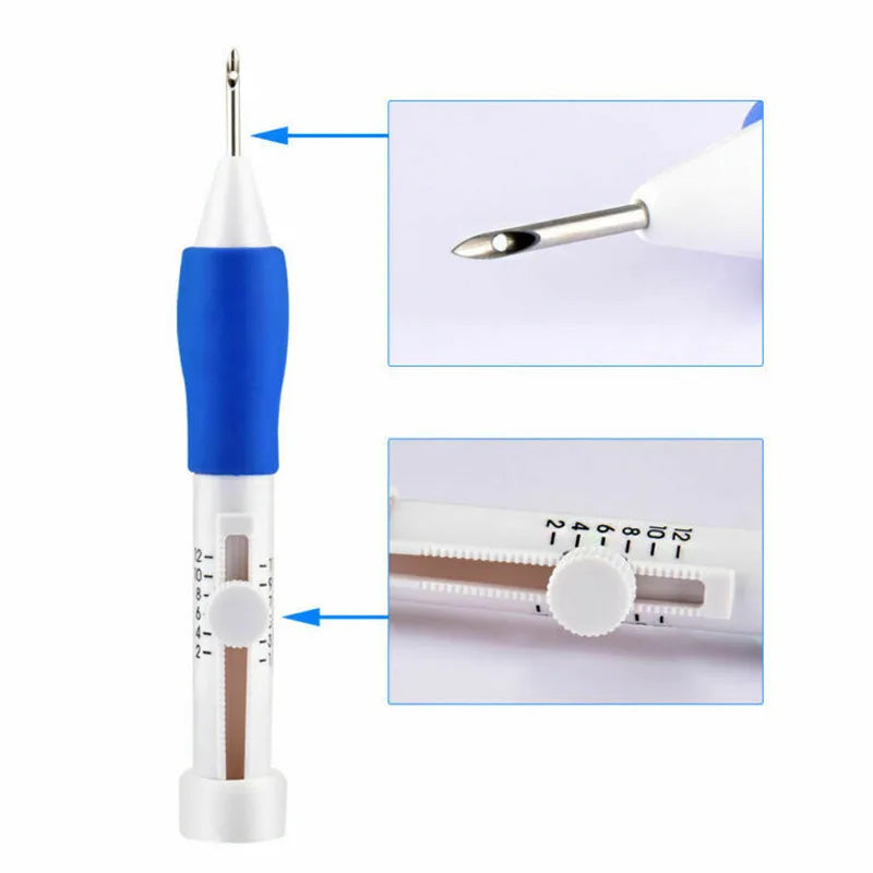 Embroidery Punch Needle Kit – Magic Needle Pen Weaving Tool Set for DIY Sewing, Stitching & Knitting Crafts