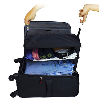 Portable Travel Luggage Organizer – 3-Shelf Collapsible Hanging Closet & Packing Cube Storage Bag