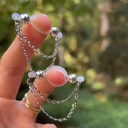 Adjustable Fake Nipple Rings - No-Pierce Acrylic Body Jewelry with Sparkling Accents for Parties & Events