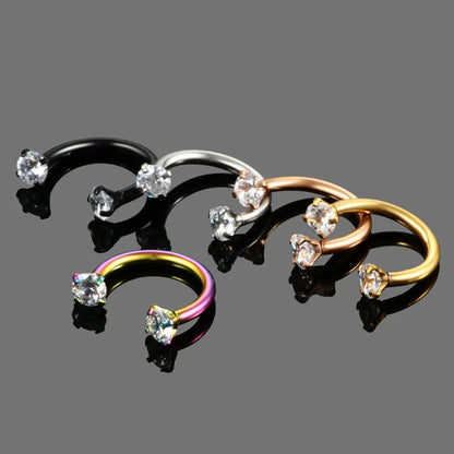 Stainless Steel Crystal Hoop Piercing – Nose, Ear, Belly Ring for Women & Men, Cartilage Helix Daith Jewelry