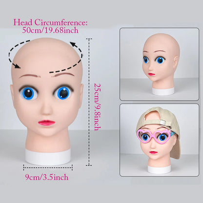 Mannequin Head Wig Stand — Adjustable Tripod Holder for Wig Making, Display, and Cosmetology Training