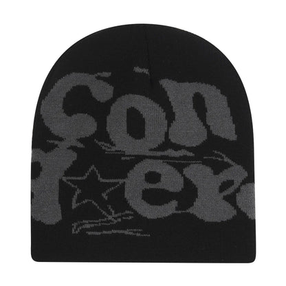 Y2K Letter Knitted Beanie Cap – Unisex Winter Autumn Warm Ski Skullcap, Hip Hop Streetwear Ear Cover Hat for Men & Women