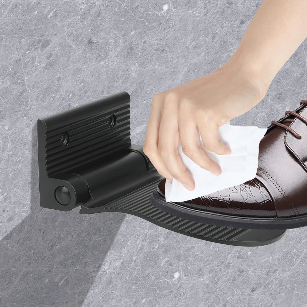 Bathroom Shower Footrest – Wall-Mounted Aluminium Alloy Pedestal Footstool, Anti-Slip Foot Pedal in Black or Silver