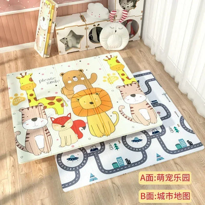 Foldable Children’s Play Mat – XPE Foam Baby Blanket, Soft Crawling Floor Pad, Activity Rug with Carry Bag