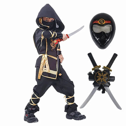 Black Ninja Costume Anime Ninja Toy Set - Samurai Mask Children's Holiday Gift Outfit