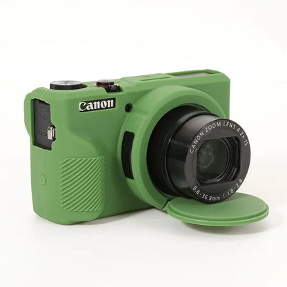 Canon G7X Mark II Silicone Camera Case - Soft Rubber Protective Skin Cover with Lens Protector for G7XII G7X2 G7X3 G7XIII