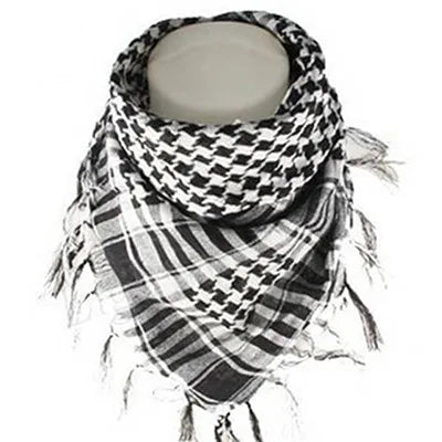 Military Plaid Scarf - Lightweight Unisex Tactical Arab Shemagh for Warmth & Outdoor Wear