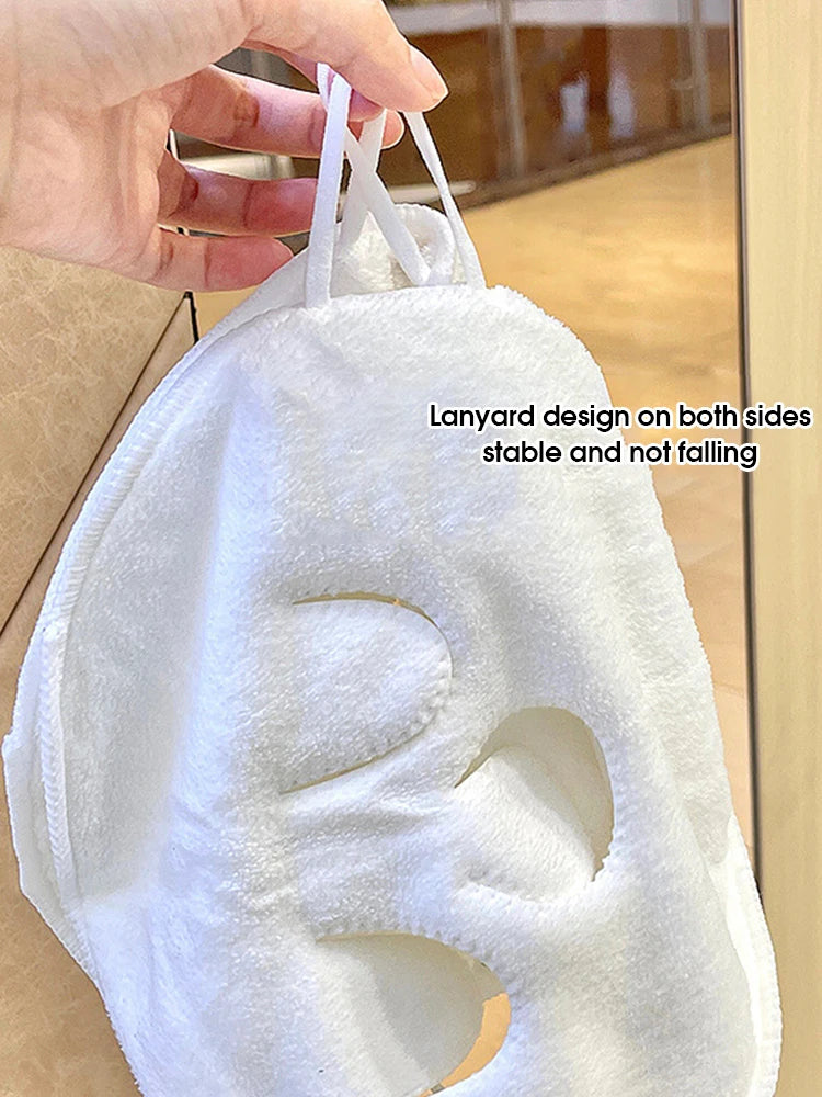 Hot & Cold Compress Face Towel - Soft Skin-Friendly Hanging Ear Towel for Steam Heating and Wet Compress Care