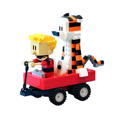 Gobricks MOC Calvin and Hobbes Building Block Set – Classic Comic Cartoon Tiger Model Toy Gift for Kids