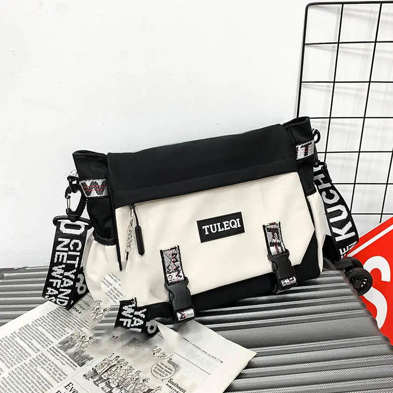 Men’s Large Capacity Messenger Bag – Fashion Canvas Nylon Crossbody Shoulder Bag for Casual & Student Use