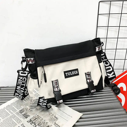 Men’s Large Capacity Messenger Bag – Fashion Canvas Nylon Crossbody Shoulder Bag for Casual & Student Use