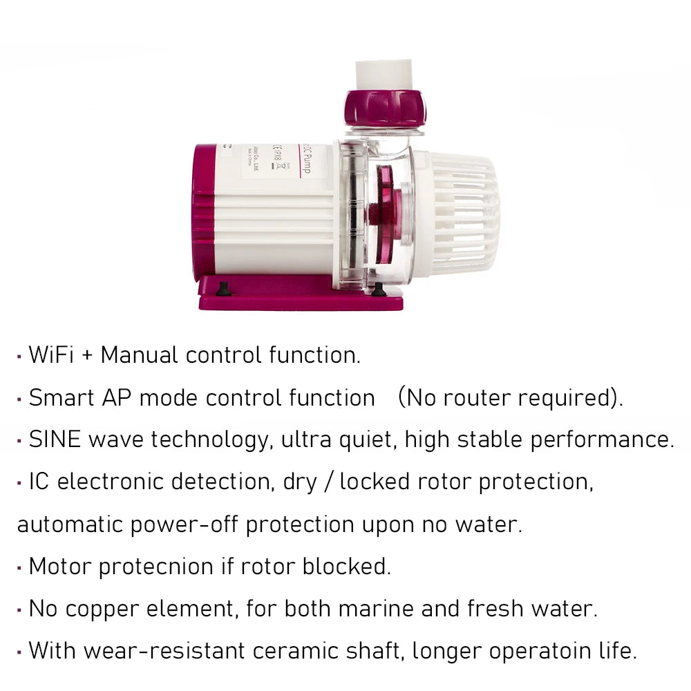 MDP Series WiFi Smart DC Aquarium Pump — App-Controlled Fish Tank Circulation & Return Pump with LCD Display Controller