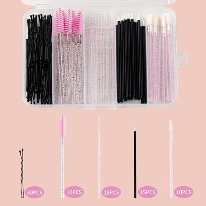 80PCS Professional Makeup Brush Set - Eyebrow, Eyelash, Lip, and Micro Brushes for Makeup Application and Eyelash Extensions