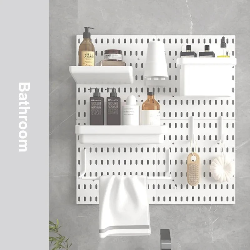 DIY Pegboard Hanging Shelf & Hooks – Wall Organizer for Garage, Kitchen & Room, No-Drill Storage Solution