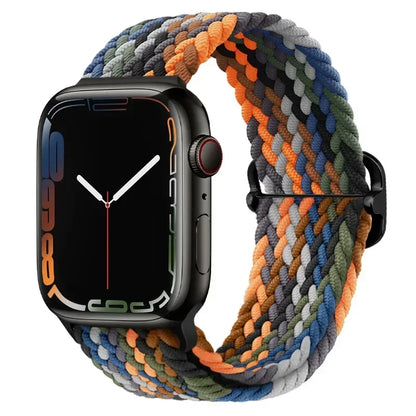Braided Nylon Apple Watch Band – Adjustable Sport Strap Compatible with Ultra 2, Series 10/9/8/7/6/SE (40–49mm) Wrist Bracelet