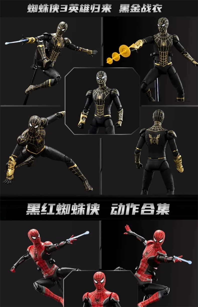 ZD Toys Spider-Man No Way Home 1/10 Action Figure – Peter Parker Gold Black Red Marvel Legends Collectible Toy