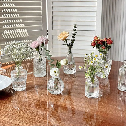 Retro Hydroponic Transparent Glass Vase — INS Style Flower Vase for Desktop, Home, Wedding & Party Decoration