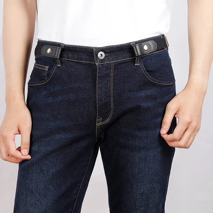 Buckle-Free Adjustable Elastic Stretch Belt - No Buckle Invisible Belt for Men & Women, Casual Jeans, Pants, Dresses - No Hassle Waist Belt