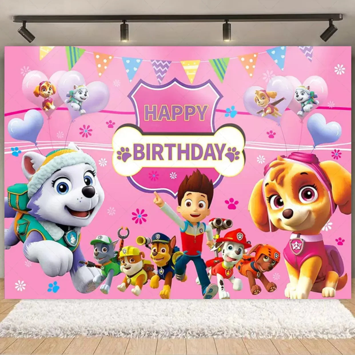 PAW Patrol Skye Pink Birthday Party Decorations Set – Foil Balloon Backdrop, Disposable Tableware & Baby Shower Supplies for Girls Kids Gifts