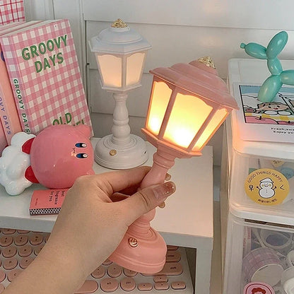 Retro LED Desk Lamp - Mini Street Lamp Design Night Light and Desk Accessory for Kawaii Room Decor