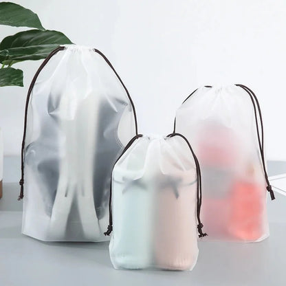 5/10/20PCS Portable Drawstring Shoe Storage Bags — Waterproof Transparent Eco Travel & Makeup Organizer Bags
