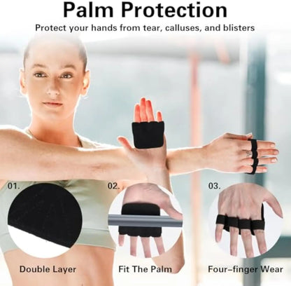 Cowhide Weightlifting Gloves – Anti-Slip Half-Finger Gym Gloves for Weight Training & Fitness Grip