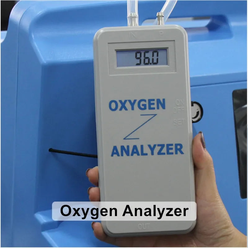Smart Battery Oxygen Analyzer - Portable LCD Oxygen Purity & Flow Meter for Oxygen Concentrators