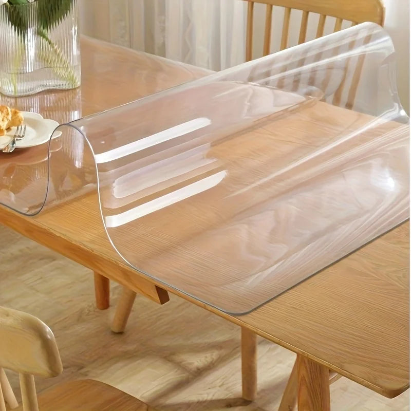 2mm Clear PVC Tablecloth - Scratch-Resistant & Heat-Resistant Protective Table Mat Film
