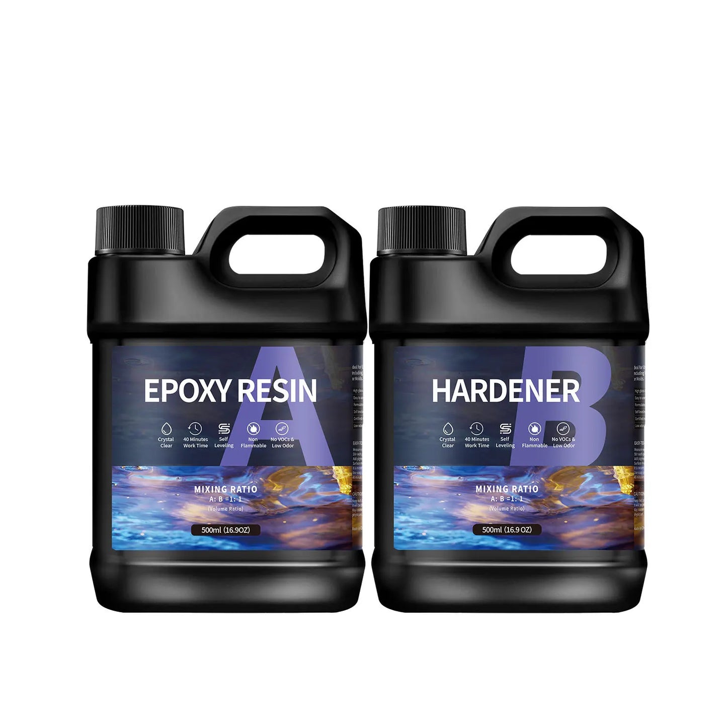 500/1000ml AB Epoxy Resin Glue Set – 1:1 High Adhesive Crystal Clear Resin for Jewelry Making & DIY Crafts