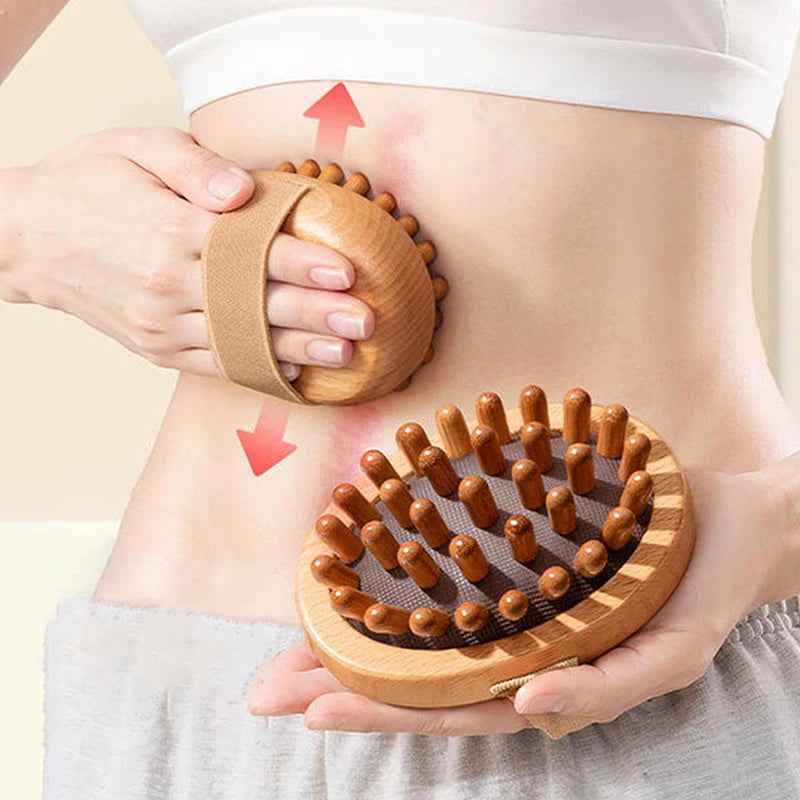Wooden Anti-Cellulite Body Brush – Spa Air Cushion Massage Comb for Scalp & Essential Oil Therapy