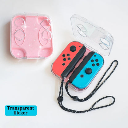 Nintendo Switch Joy-Con Mini Storage Case – Transparent PC Box with Wristband & Silicone Cover for Zelda OLED