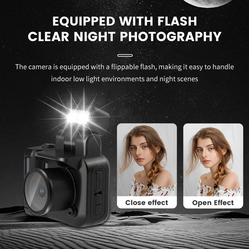 Y4000 Mini Keychain Camera - HD 1080P Portable Pocket Video Recorder with Screen & Flash Lamp