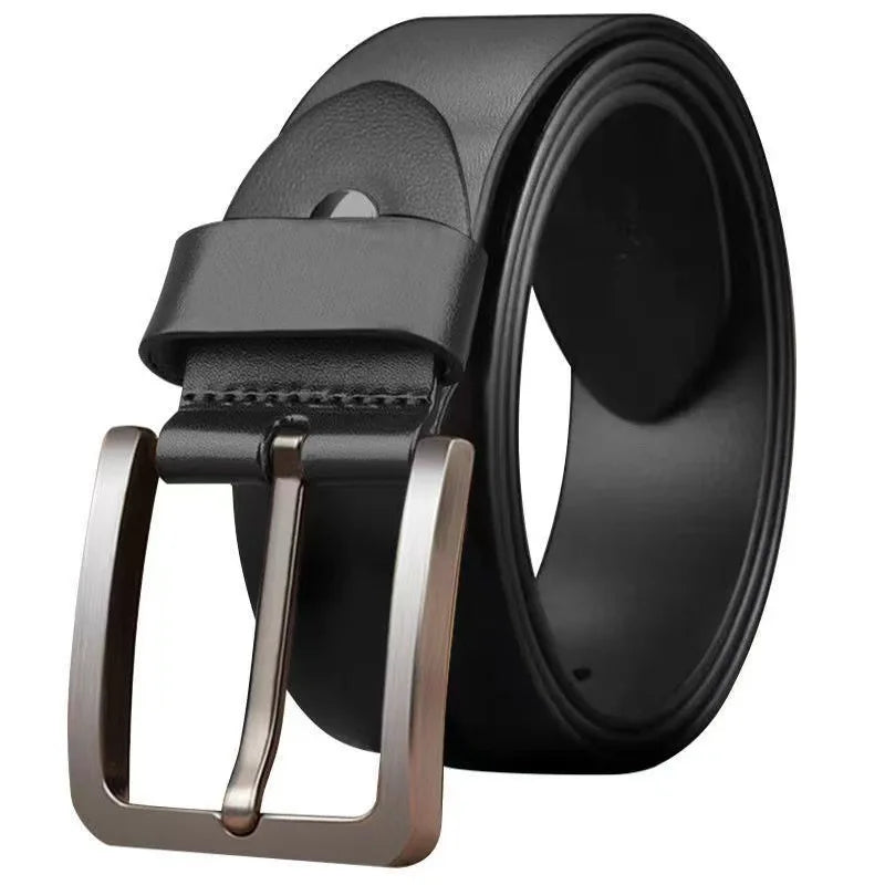 Men’s Luxury Designer PU Leather Belt – Adjustable Alloy Buckle for Jeans & Business (105-125cm)
