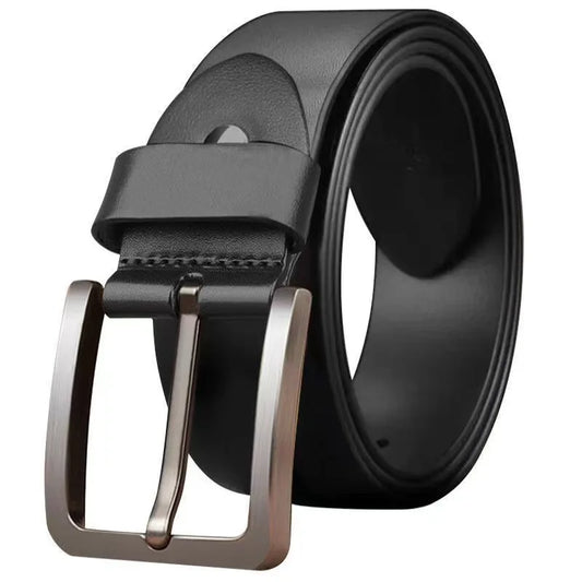Men’s Luxury Designer PU Leather Belt – Adjustable Alloy Buckle for Jeans & Business (105-125cm)