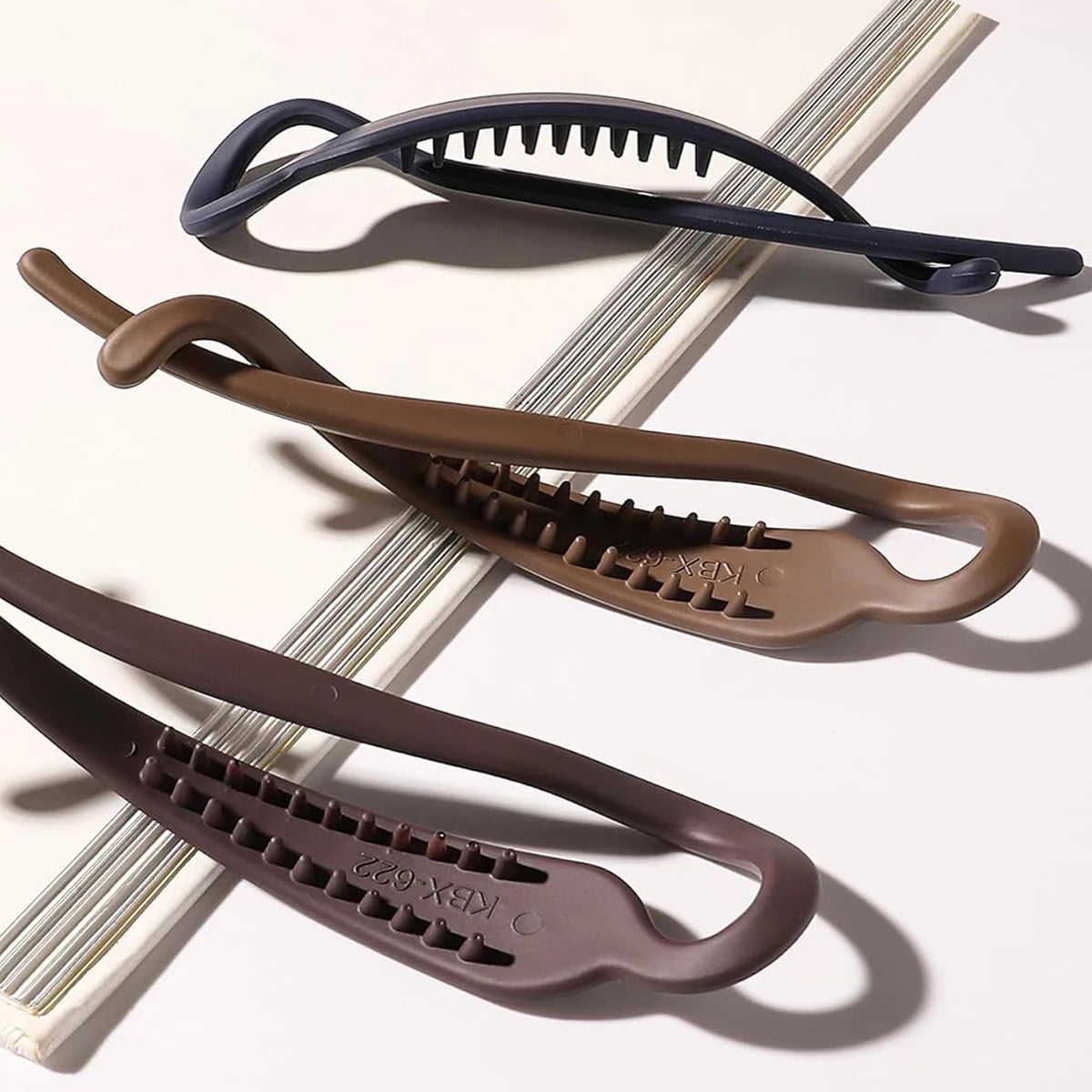 6Pcs Banana Hair Claw Clips - Matte Strong-Hold Hair Accessories for Women