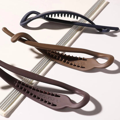 6Pcs Banana Hair Claw Clips - Matte Strong-Hold Hair Accessories for Women