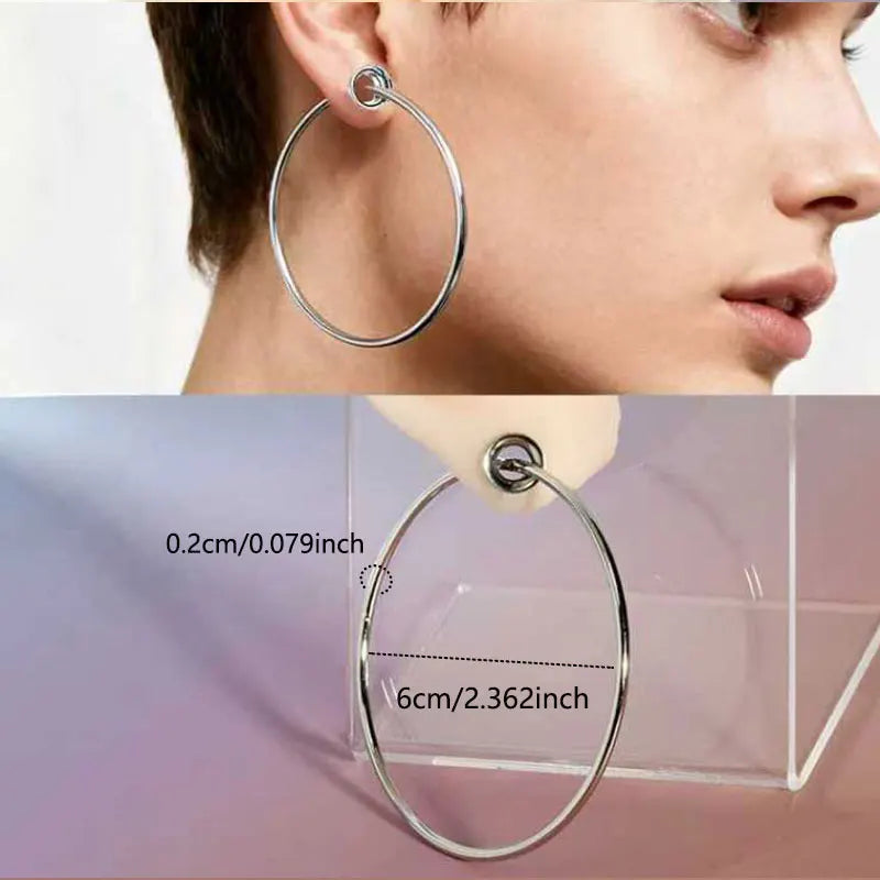 2-Piece Stainless Steel Ear Tunnels - Silver Screw-Fit Ear Plugs and Gauges, 6mm–20mm Body Piercing Jewelry