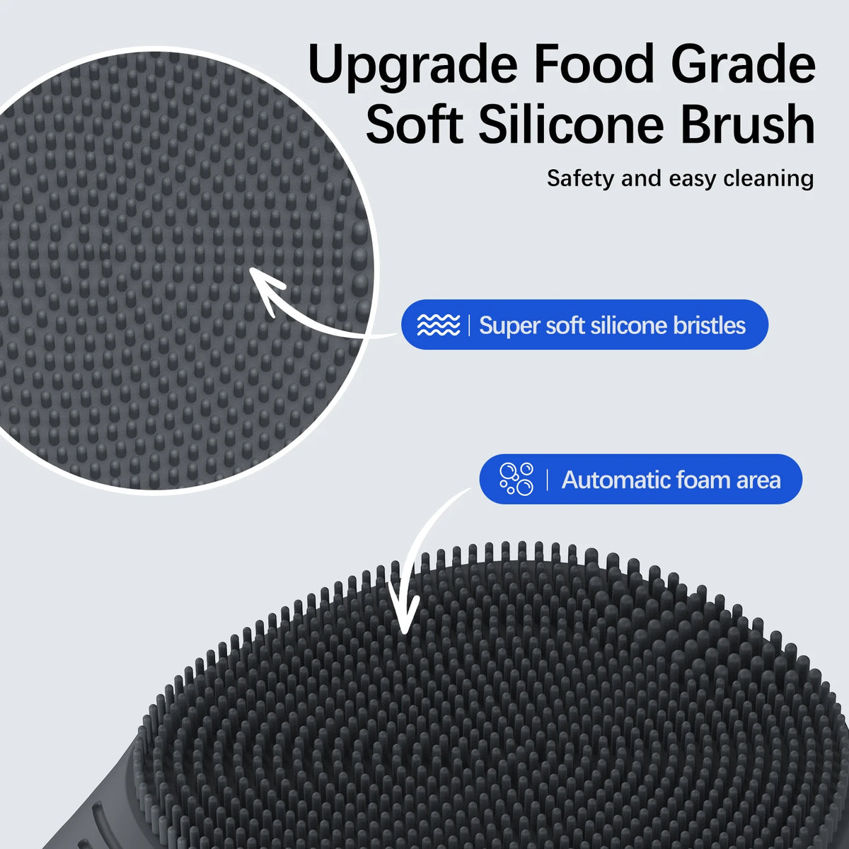 Electric Silicone Facial Cleansing Brush - Sonic Vibration Deep Cleansing Face Wash Tool