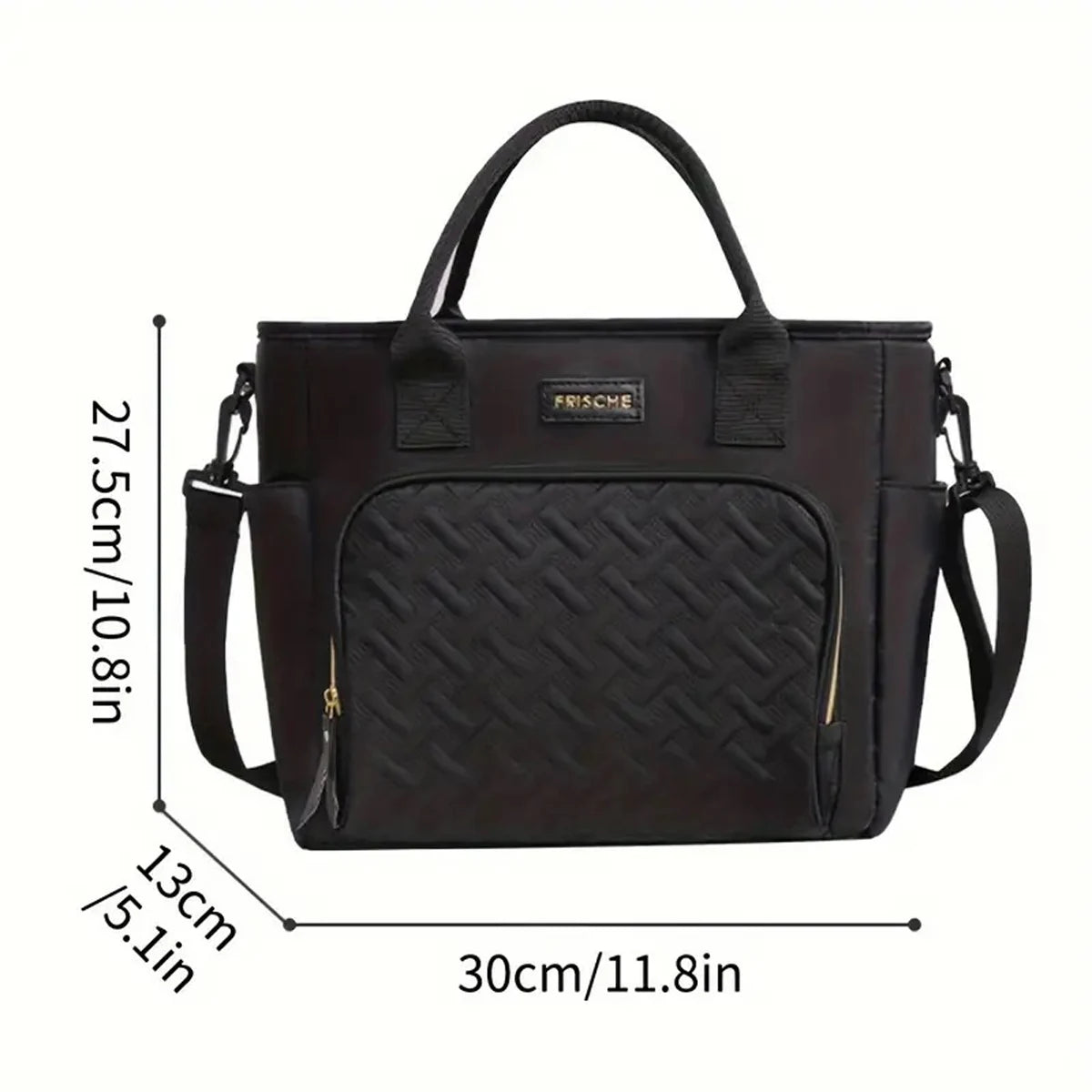 Large Insulated Lunch Bag Cooler – Durable Polyester Lunch Box with Shoulder Strap for Work, School & Picnics