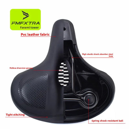 Oversized Comfort Bike Saddle - Extra Soft Padded Bicycle Seat for Men & Women, Large Mountain Bike Cushion