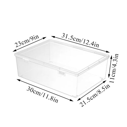 Plastic Document Organizer – Clear Square Desktop Storage Box for Papers and Files