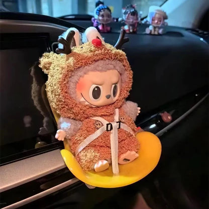 Labubu Car Doll Safety Seat – Kawaii Plush Aromatherapy Air Freshener for Ob11 & Dolls up to 18cm